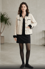 Chaqueta de lana mujer Beige genova
