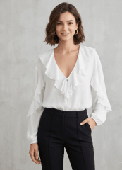 Blusa Blanca con Volantes Mujer Veneta