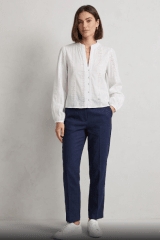 Camisa Blanca Bordada Alba Mujer