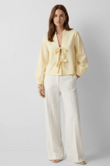 Camisa Beige Mujer Valeria con Lazos