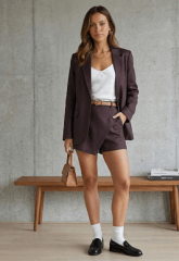 Falda short cruzada elyvett Chocolate mujer