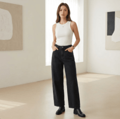 Jeans boyfriend mujer regina negro