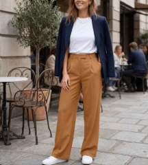 Pantalón Palazzo Mujer Camel Carla