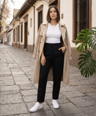 Pantalón Verona Negro Mujer Tiro Alto
