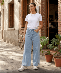 Jeans Denim Mujer Wide Leg Tajo Ainoa