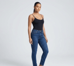 Body Negro Ajustado Mujer con Tirantes Finos