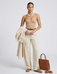 Body de satén mujer georgina Beige