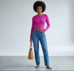Body Fucsia Manga Larga Mujer Emma