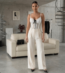 Body Corset Mujer Blanco con Encaje Anahya
