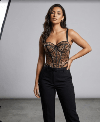 Corset Animal Print Marrón Mujer