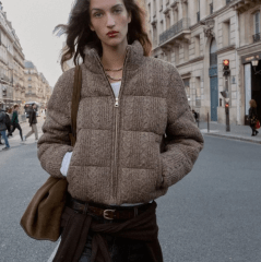 Chaqueta Acolchada Mujer Marrón Berna Otoño Invierno