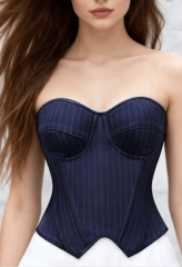 Corset Mujer Alexa Azul Elegante Ajustable
