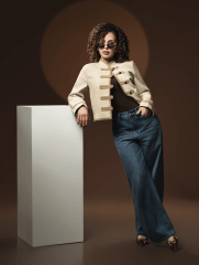 Blazer Asimetrico Beige Velka Mujer Corte Sastre Elegante