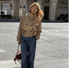 Gabardina Corta Beige Berlín Mujer Otoño Invierno