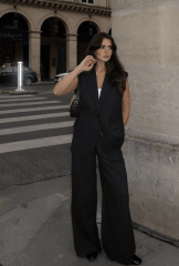 Blazer sin Manga Negro Begoña Mujer Corte Sastre Elegante