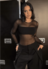 Body Transparencia Negro Paris Mujer Elegante