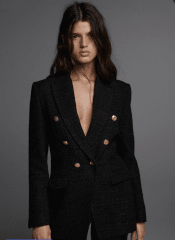 Blazer entallado Negro Florencia Mujer Corte Sastre Elegante