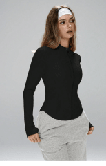Chaqueta Deportiva Mujer con Cierre Negra Roxy