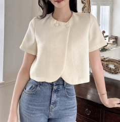 Blusa Asimétrica Amarillo Mantequilla Aleska para Mujer