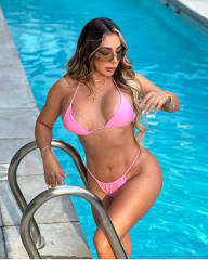 Trabe de Baño Bikini Triangulo Pequeño Rosa
