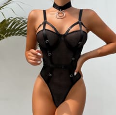 Body Enterito Lily Negro Mujer