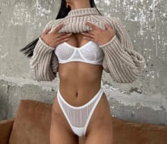 Set lencería camellia Blanco para mujer