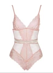 Sexi Conjunto Ropa Interior Encaje Lazo Rosa