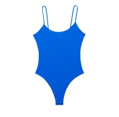 Body Azul ajustado mujer con tirantes finos