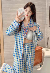 Pijama Amelia Cuadrille Celeste