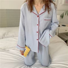 Conjunto de Pijama Largo Suave Sky Blue