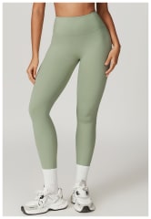 Leggings Deportivos Mujer Tiro Alto Corte V Verde Oliva Atenas