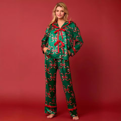 Pijama Largo Navidad Verde