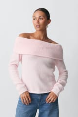 Sweater Devin Off Shoulder Rosado Mujer