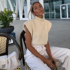 Top Elene Punto Hombreras Marga Marga Beige