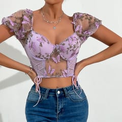 Top Floral Purple