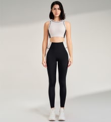 Conjunto Halter Leggins y Peto  Sujetador Negro