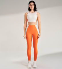 Conjunto Halter Leggins y Peto  Sujetador Naranja