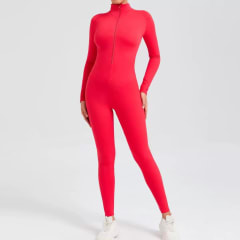 Enterito Moldeador Isa Manga Larga  Rojo Cherry