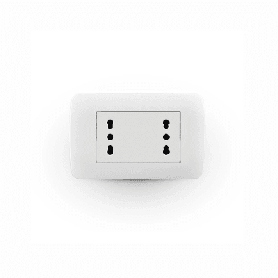 TOMA CORRIENTE DOBLE LEXO 10/16A + 10/16A 250V BLANCO ARMADO1