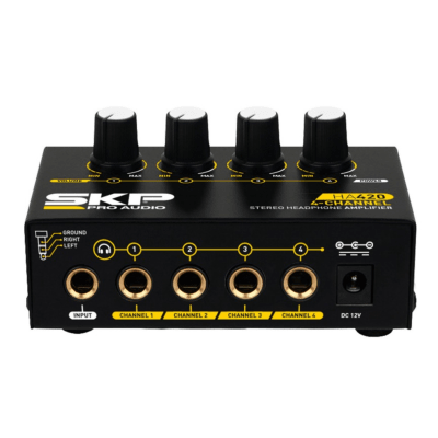 Amplificador de audífonos estéreo de 4 canales skp1