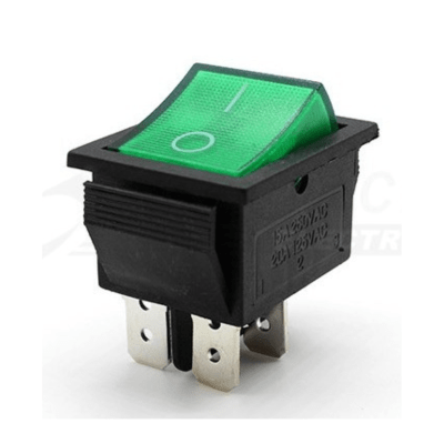SWITCH ROCKER 15A 220V ON-OFF 4 PINES VERDE1