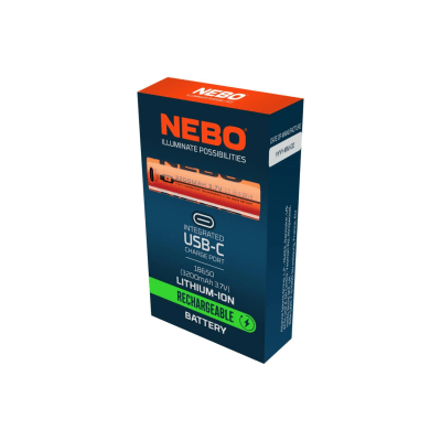 Batería Recargable 18650 NEBO 3200 mAh Puerto USB-C1