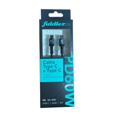 CABLE TYPE C A TYPE C 1 MT. FIDDLER 60 WATTS 3 AMPERES1