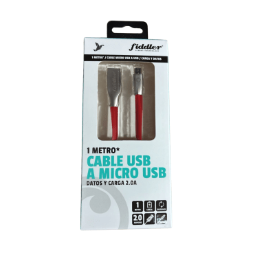 CABLE DE CARGAY DATOS  MICRO USB FIDDLER ROJO1