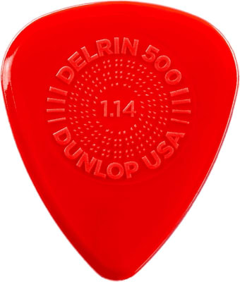 Uñeta Jim Dunlop Delrin 500 Prime Grip 1.14 mm de guitarra1