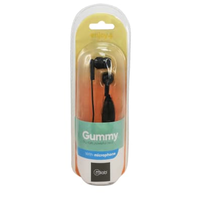 AUDÍFONO GUMMY NEGRO IN-EAR CON MICRÓFONO MICROLAB1