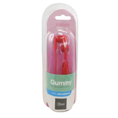 AUDÍFONO GUMMY ROJO IN-EAR CON MICRÓFONO MICROLAB1