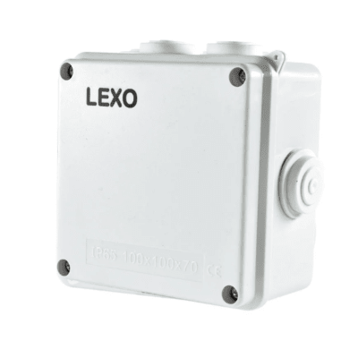 CAJA ESTANCA CON SALIDA 100X100X70MM IP65 CON TORNILLOS1