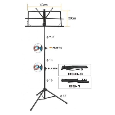 Atril de partitura 1.5 metros con bolso1