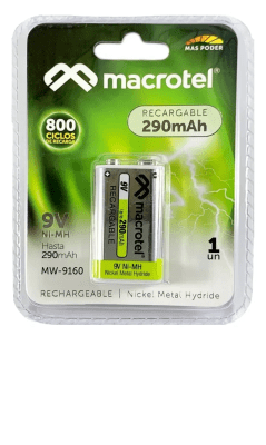 BATERIA RECARGABLE 9 V MACROTEL 800 CICLOS1